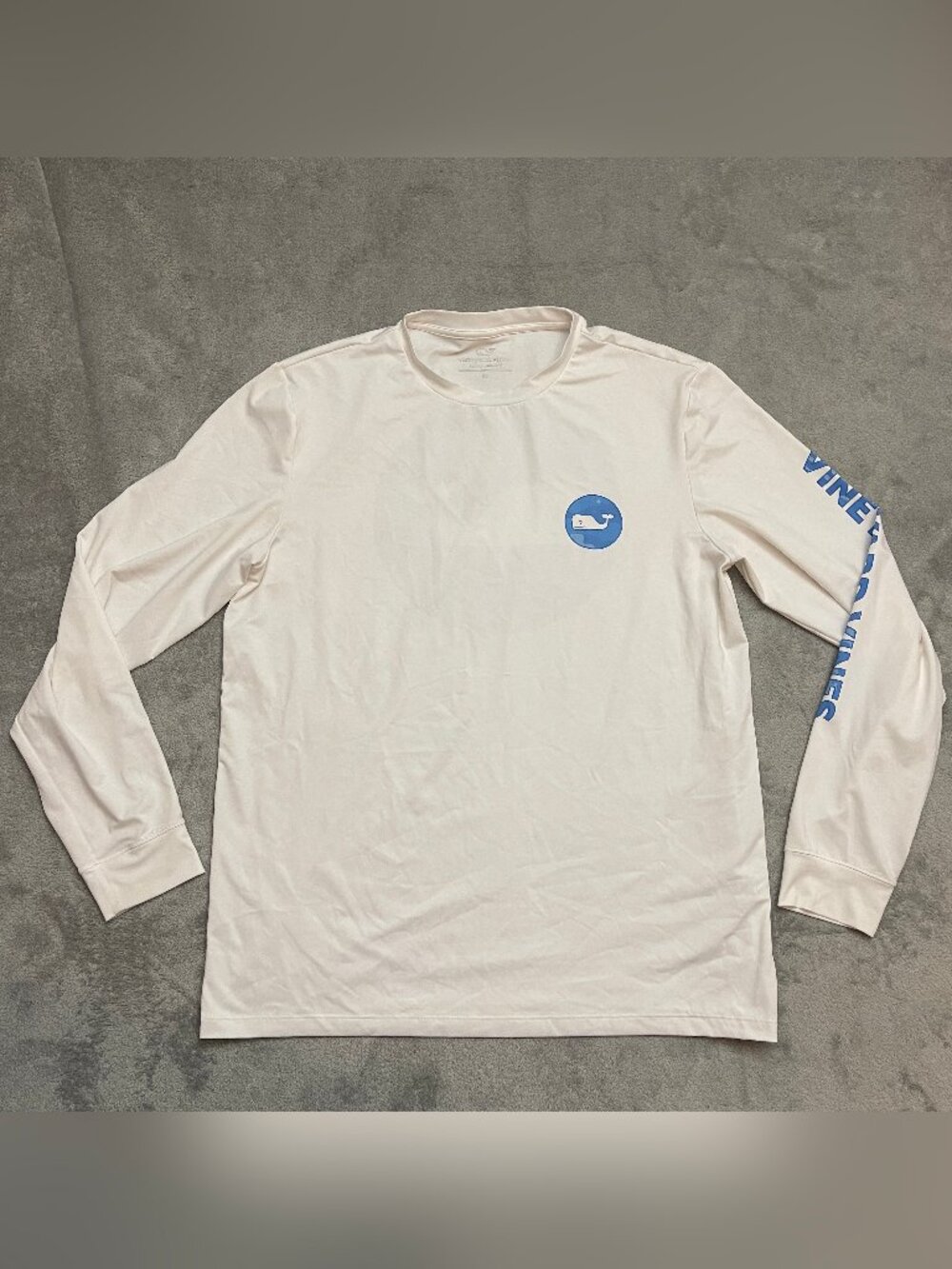 Vineyard Vines Performance Long Sleeve Shirt Medium Mens White Whale Logo Active